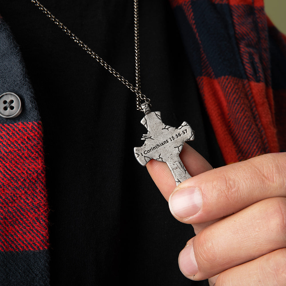 INRI Cross - Victory Over Sin &amp; Death Necklace: Helps Pair Veterans With A Service Dog Or Shelter Dog