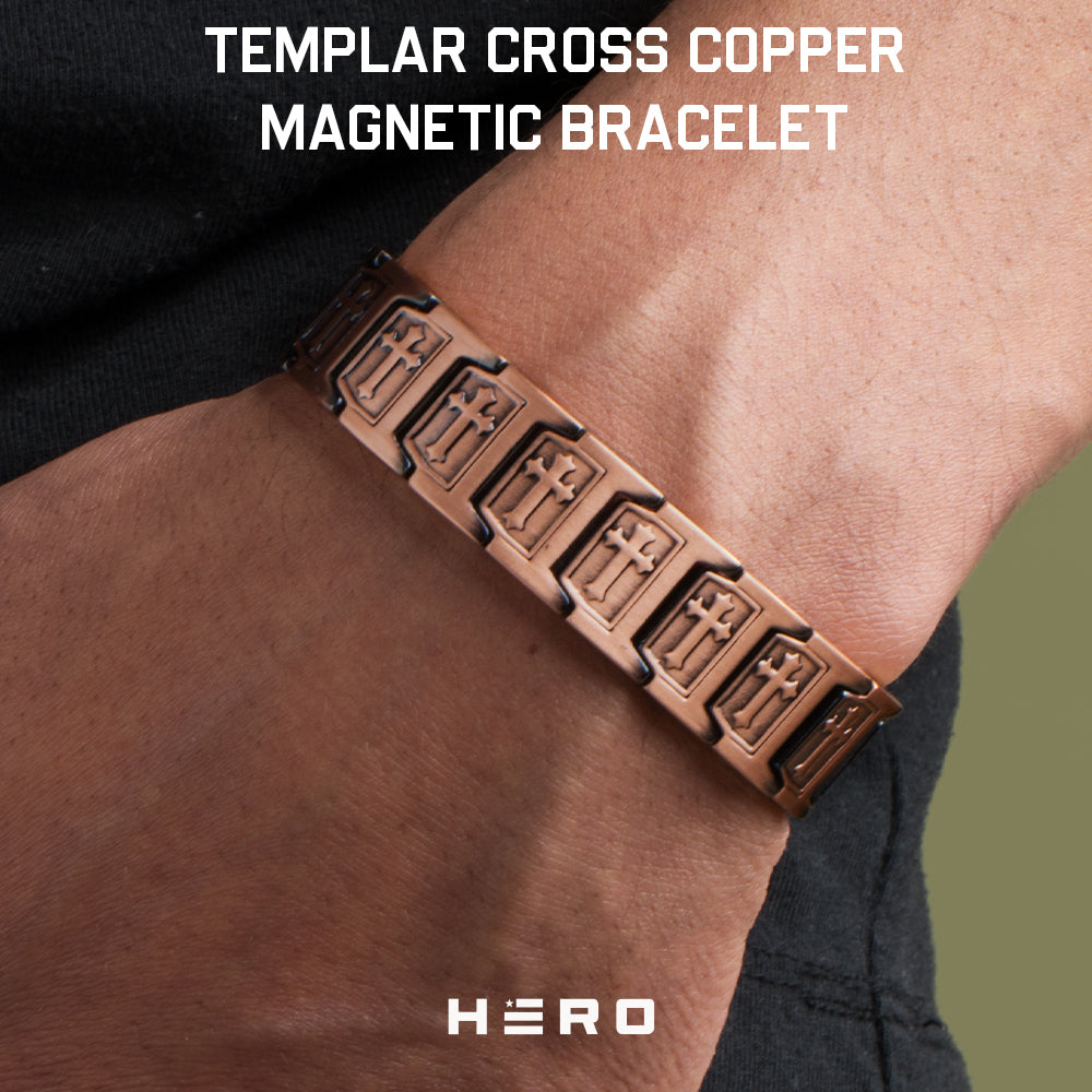 Templar Cross Copper Magnetic Bracelet: Helps Pair Veterans With A Service Dog Or Shelter Dog