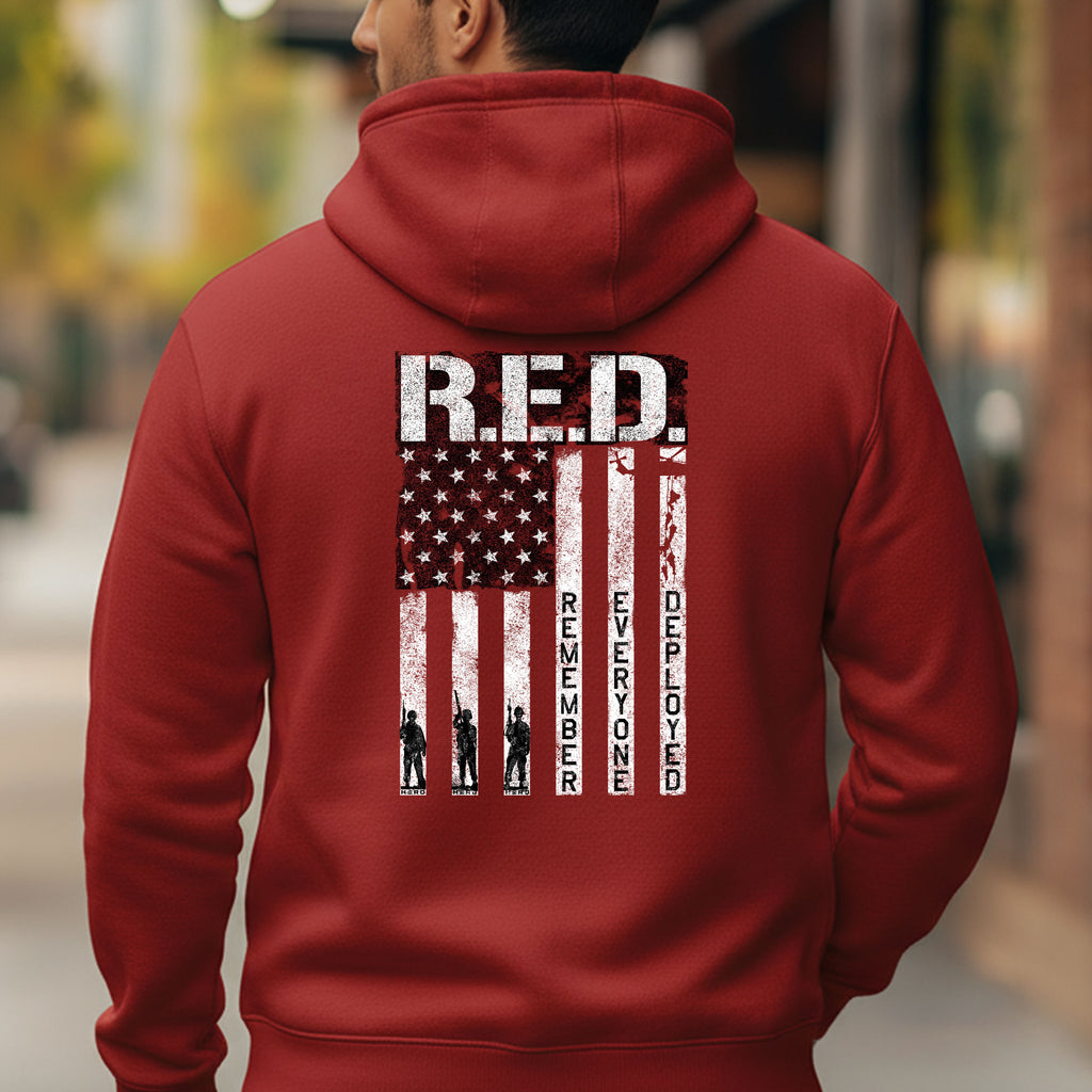 Hero Company Men's R.E.D. Red Premium Hoodie - Helps Pair Veterans With A Service Dog or Shelter Dog