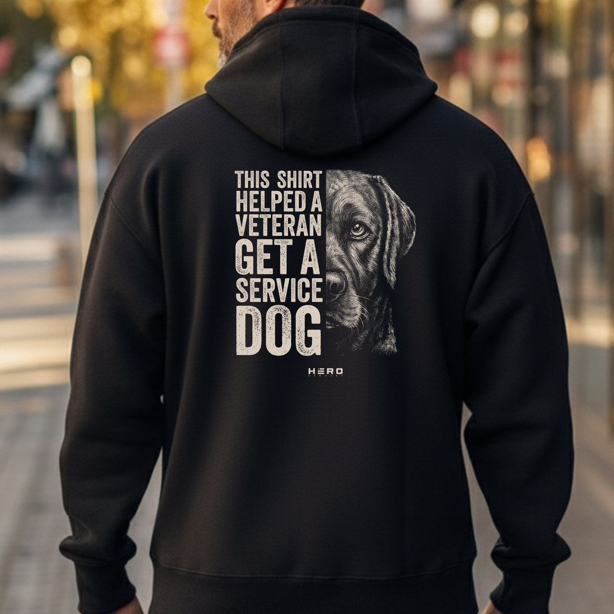 Hero Company Men&#39;s This Shirt Helped A Veteran Get A Service Dog Black Premium Hoodie