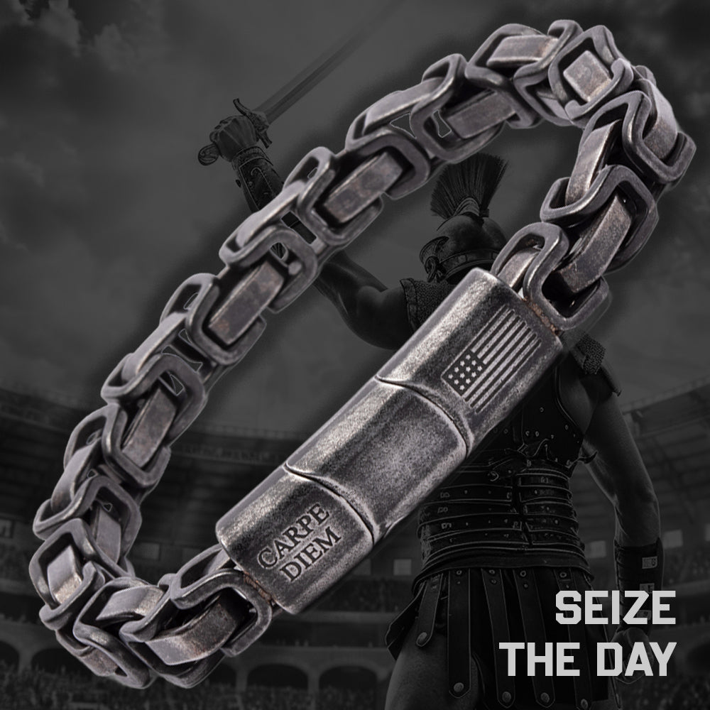 Buy Bracelet and Get Necklace for FREE! Carpe Diem Seize The Day Bracelet and Legacy of Courage Broken Sword Necklace: Helps Pair Veterans With A Service Dog or Shelter Dog