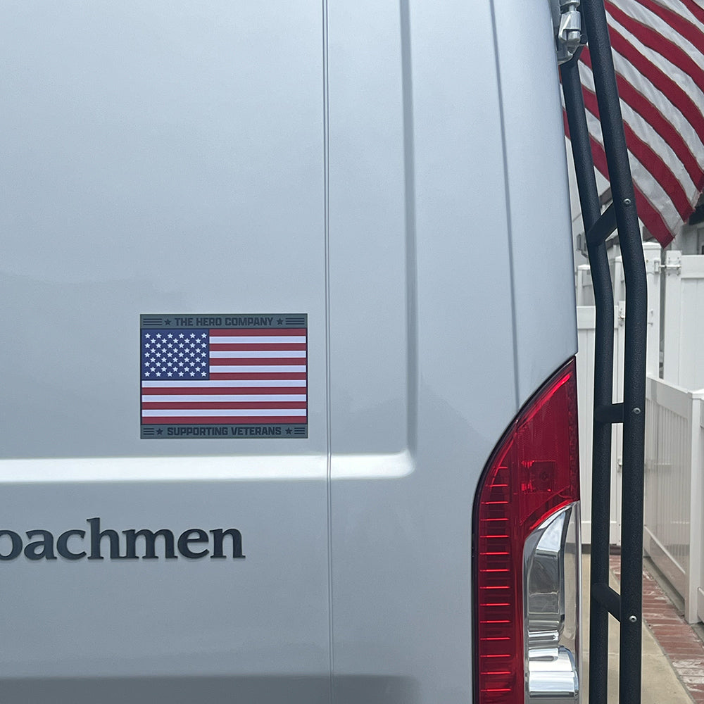 American Flag Hero Company Support Veterans Car Magnet
