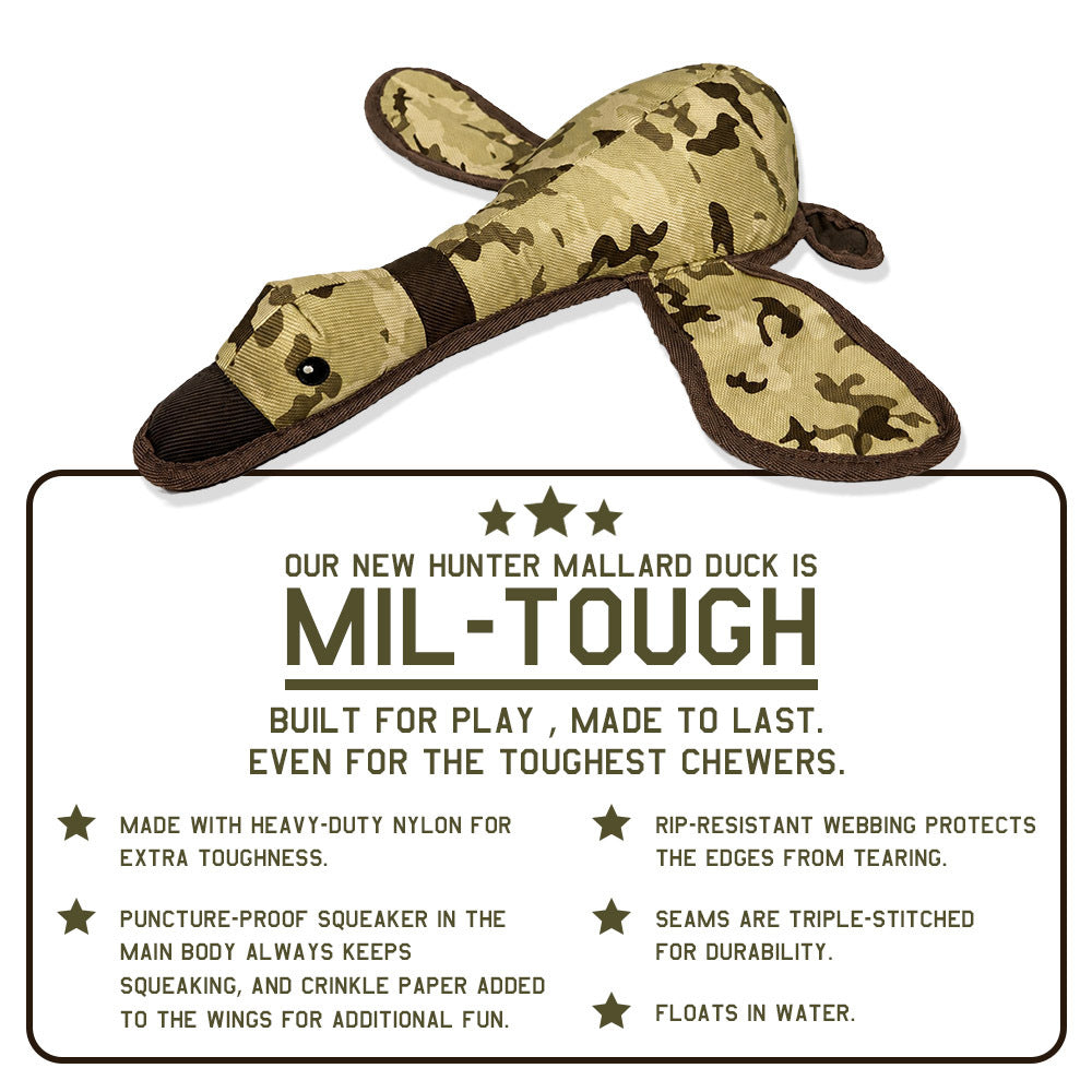 Hunter Mallard Duck - Durable MIL-TOUGH Camo Dog Toy