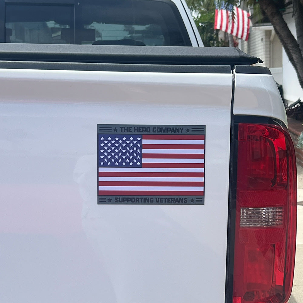 American Flag Hero Company Support Veterans Car Magnet