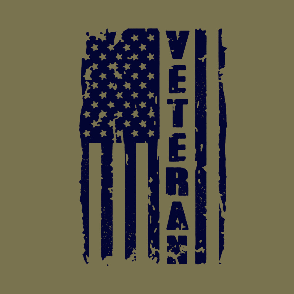 Hero Company Men's Veteran Pride Dark Print Military Green Tee - Helps Pair Veterans With A Service Dog or Shelter Dog