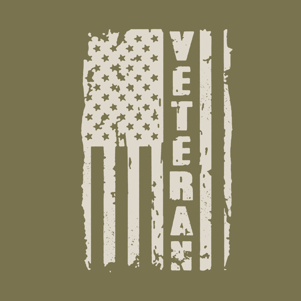 Hero Company Men's Veteran Pride Tan Print Military Green Tee - Helps Pair Veterans With A Service Dog or Shelter Dog