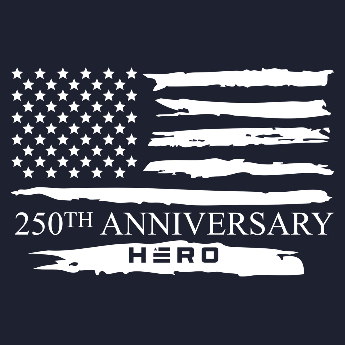 Hero Company Men's 250th Declaration Of Independence Navy Tee - Helps Pair Veterans With A Service Dog or Shelter Dog