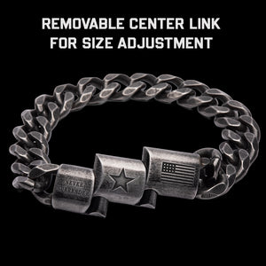 Never Surrender 1776 Cuban Link Bracelet: Helps Pair Veterans With A Service Dog Or Shelter Dog