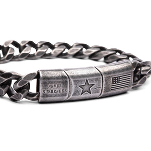 Never Surrender 1776 Cuban Link Bracelet: Helps Pair Veterans With A Service Dog Or Shelter Dog