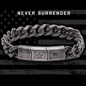 Never Surrender 1776 Cuban Link Bracelet: Helps Pair Veterans With A Service Dog Or Shelter Dog