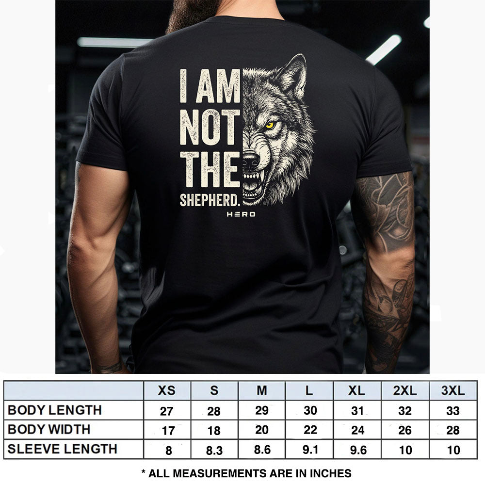 Hero Company Men's I Am Not The Shepherd Black Tee - Helps Pair Veterans With A Service Dog or Shelter Dog