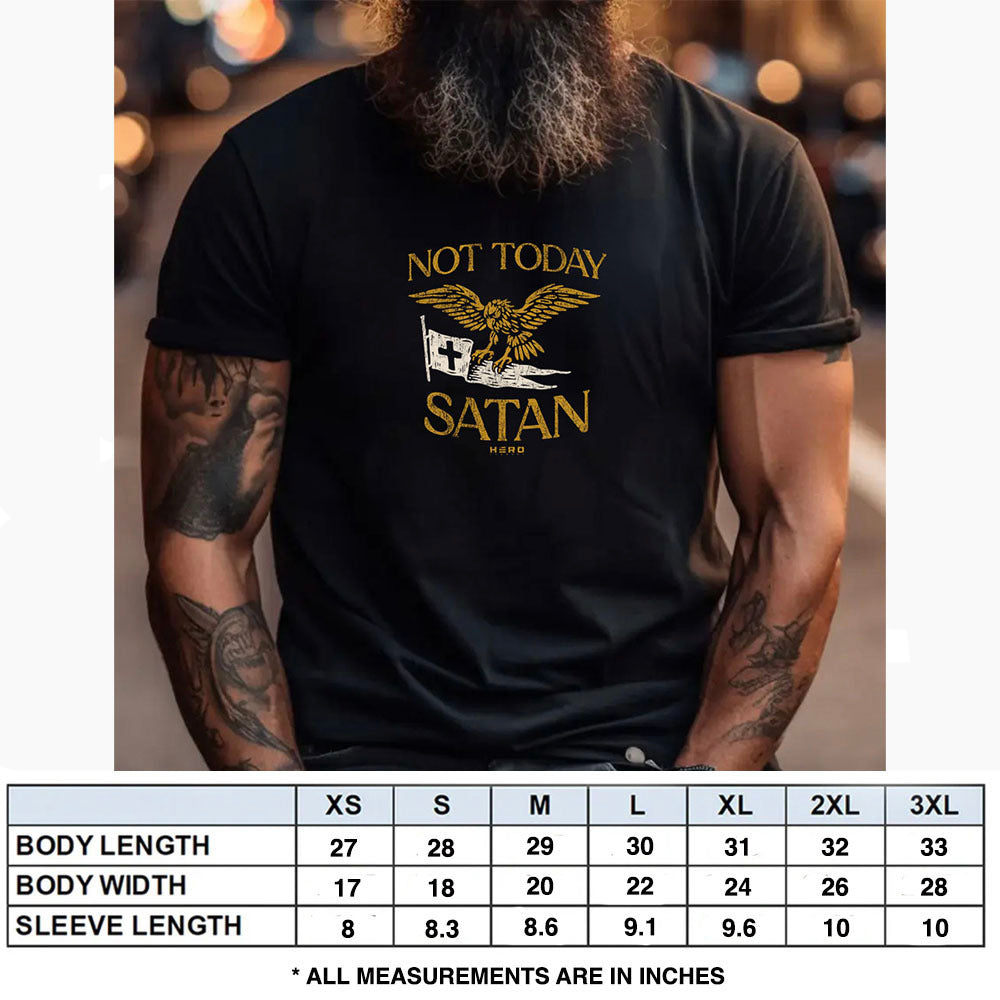 Hero Company Men&#39;s Not Today Satan Black Tee - Helps Pair Veterans With A Service Dog or Shelter Dog