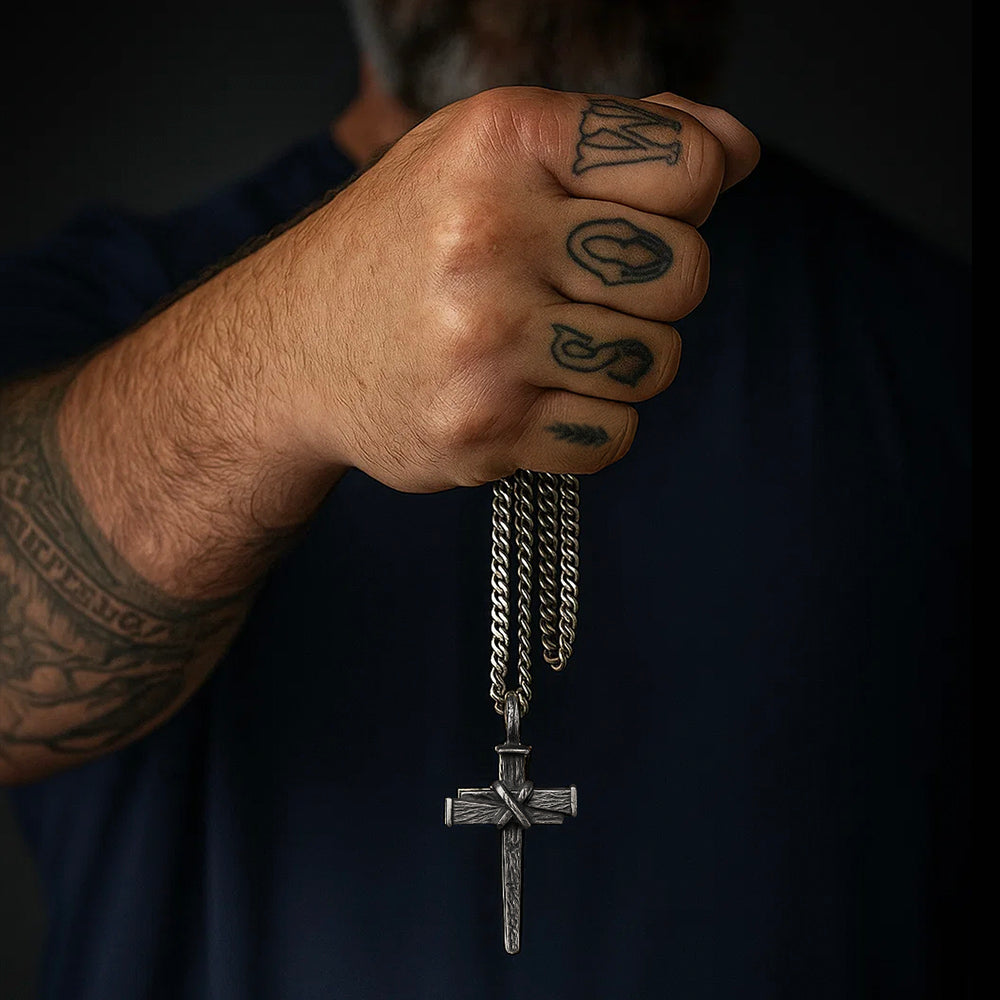 Levi &amp; Roy -Nailed to the Cross Galatians 2:20 Necklace - Helps Pair Veterans With A Service Dog Or Shelter Dog