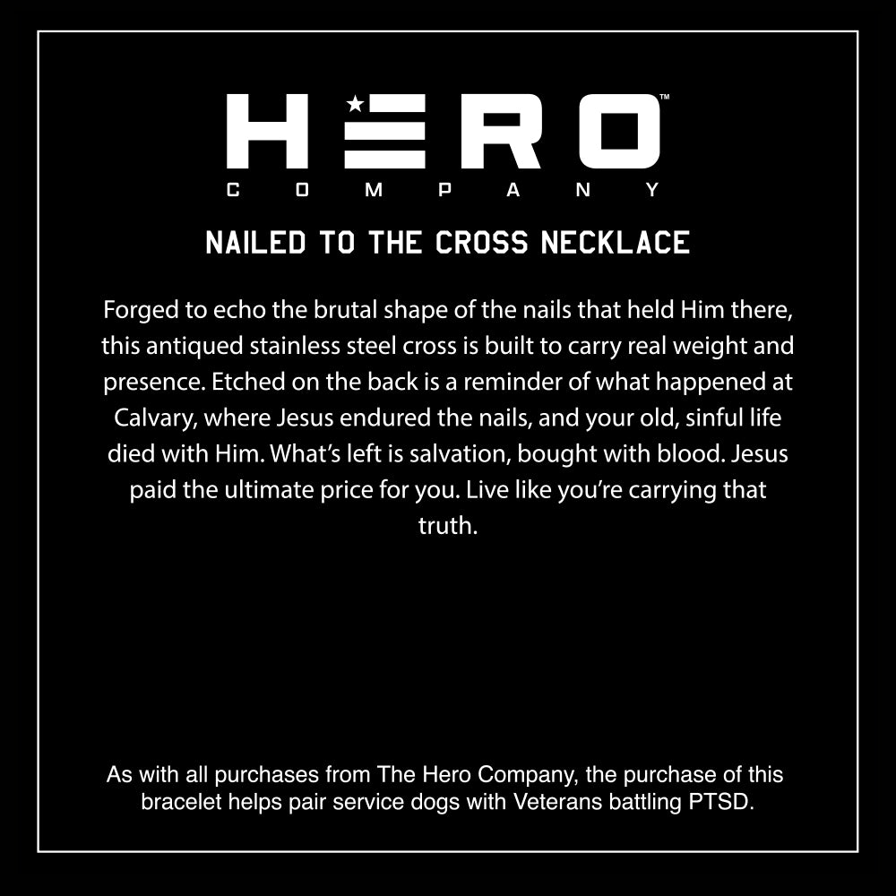 Nailed to the Cross Galatians 2:20 Necklace - Helps Pair Veterans With A Service Dog Or Shelter Dog