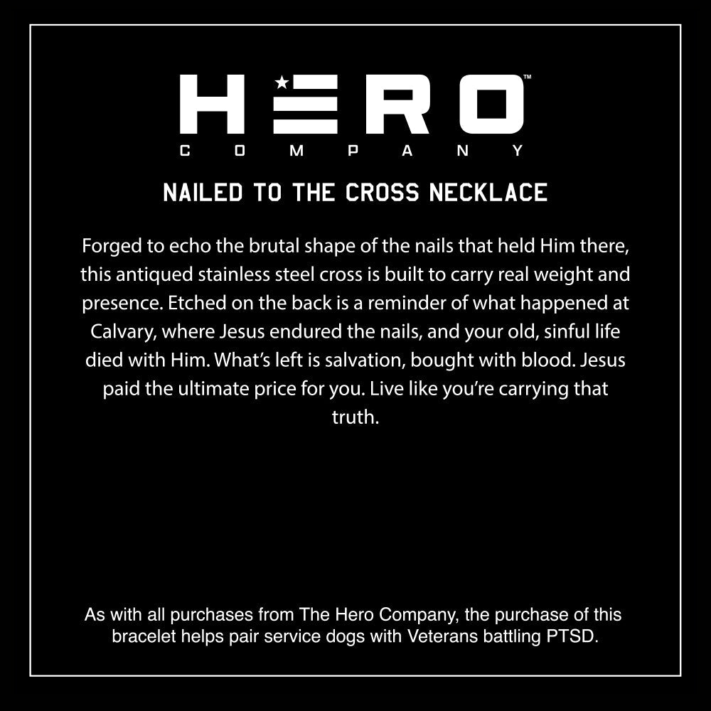 Levi &amp; Roy -Nailed to the Cross Galatians 2:20 Necklace - Helps Pair Veterans With A Service Dog Or Shelter Dog