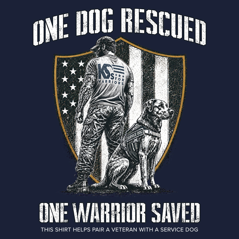 One Dog Rescued One Warrior Saved K9s For Warriors Navy Tee