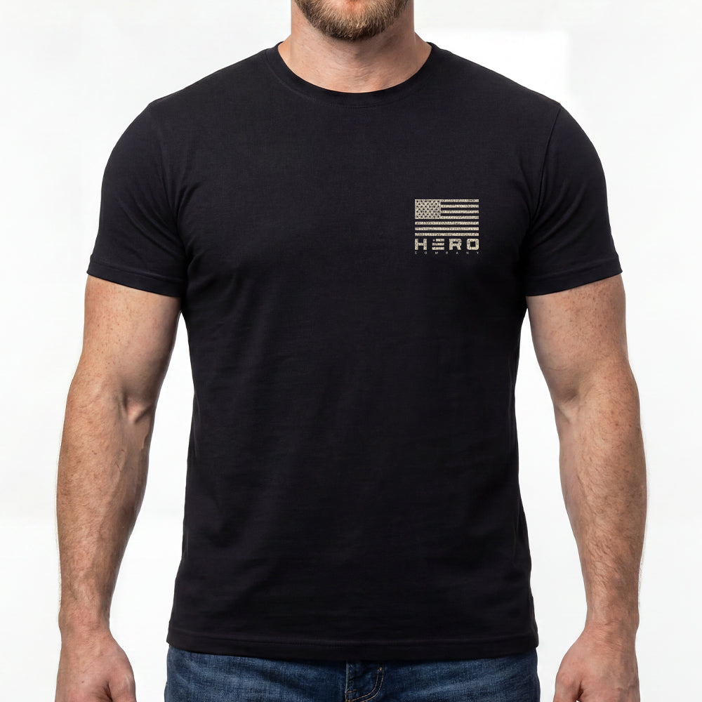 One Nation Under God - Flag & Cross Black Tee