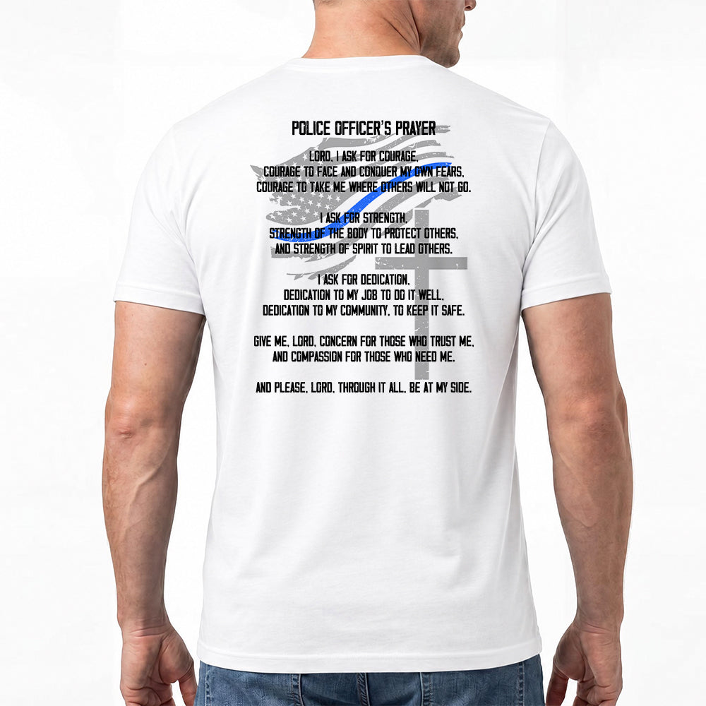 Back The Blue - Police Officer's Prayer White Tee