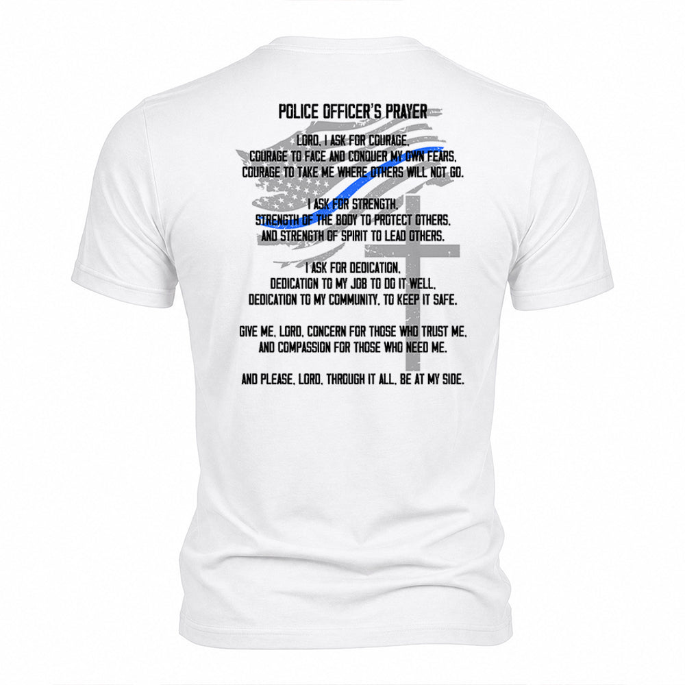 Back The Blue - Police Officer's Prayer White Tee
