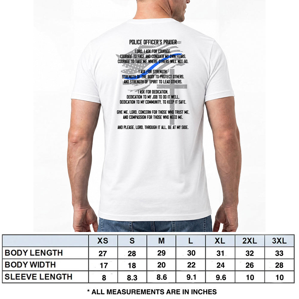Back The Blue - Police Officer's Prayer White Tee