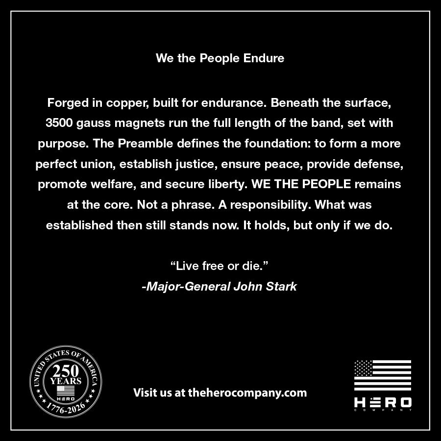 USA 250th Anniversary- WE THE PEOPLE Preamble Copper Magnetic Bracelet -Faire