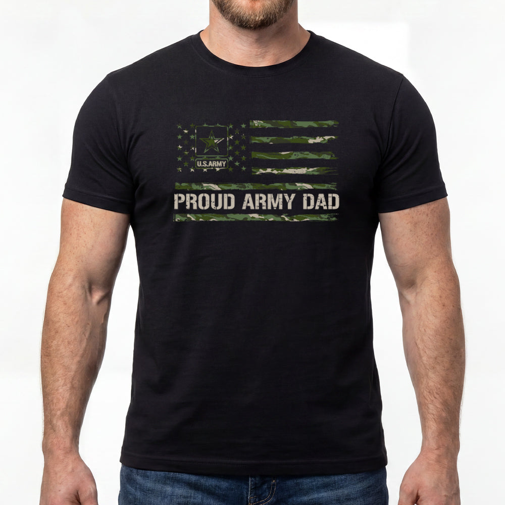 Proud Army Dad Black Tee