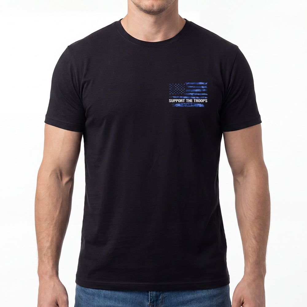 Hero Company Men's Proud To Be An Air Force Dad Black Tee - Helps Pair Veterans With A Service Dog or Shelter Dog