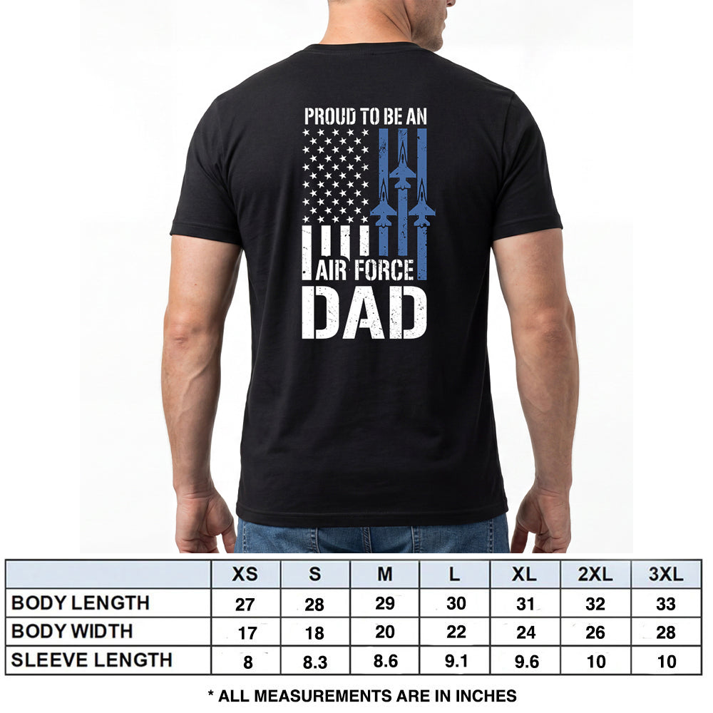 Hero Company Men's Proud To Be An Air Force Dad Black Tee - Helps Pair Veterans With A Service Dog or Shelter Dog