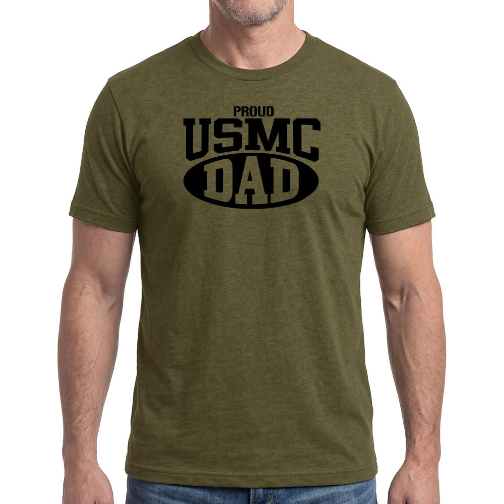 Proud USMC Dad Military Green Tee
