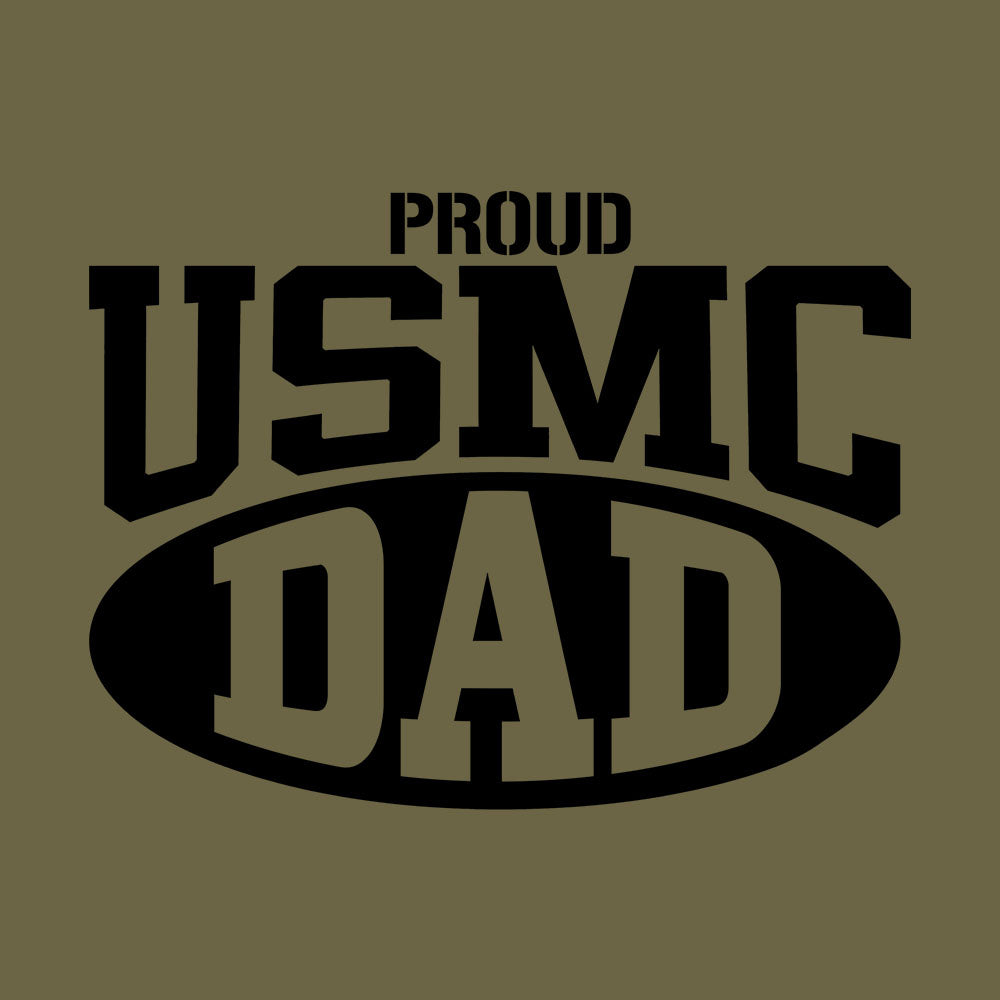 Proud USMC Dad Military Green Tee