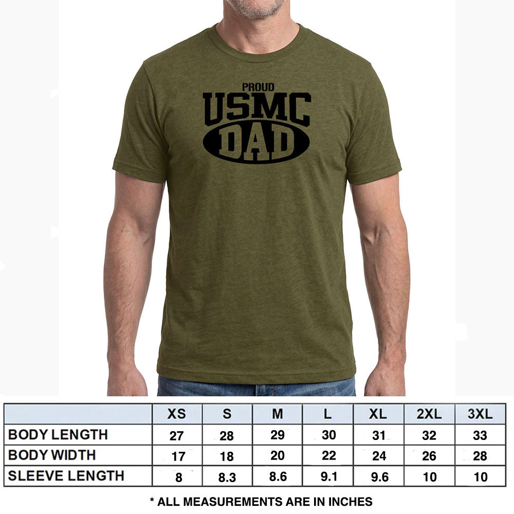 Proud USMC Dad Military Green Tee