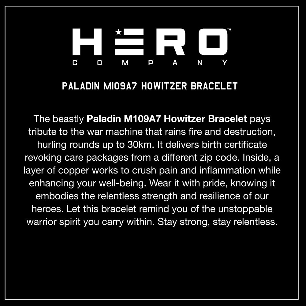 Paladin M109A7 Howitzer Titanium Copper Magnetic Bracelet: Helps Pair Veterans With A Service Dog Or Shelter Dog