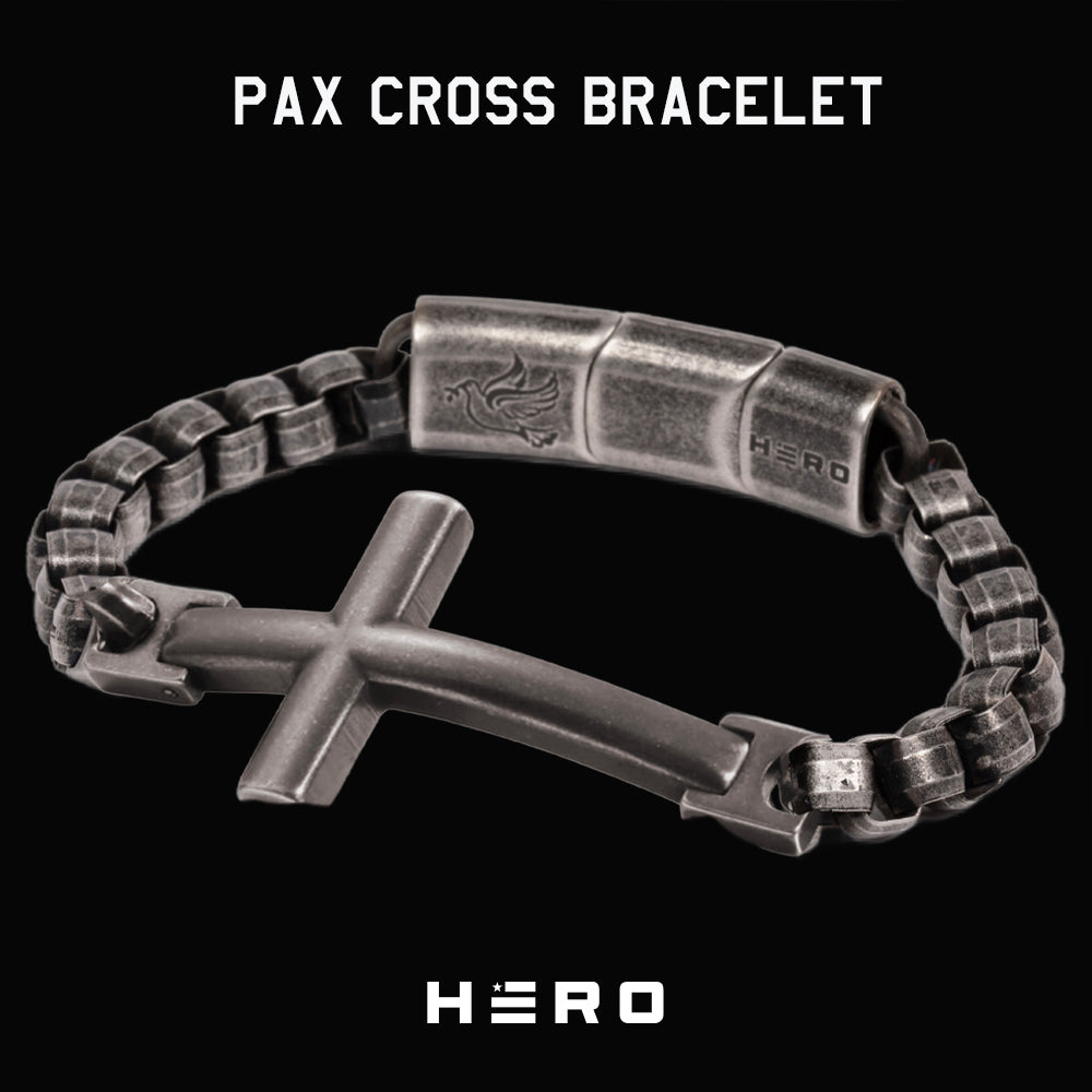 PAX CROSS Chain Link Bracelet: Helps Pair Veterans With A Service Dog Or Shelter Dog