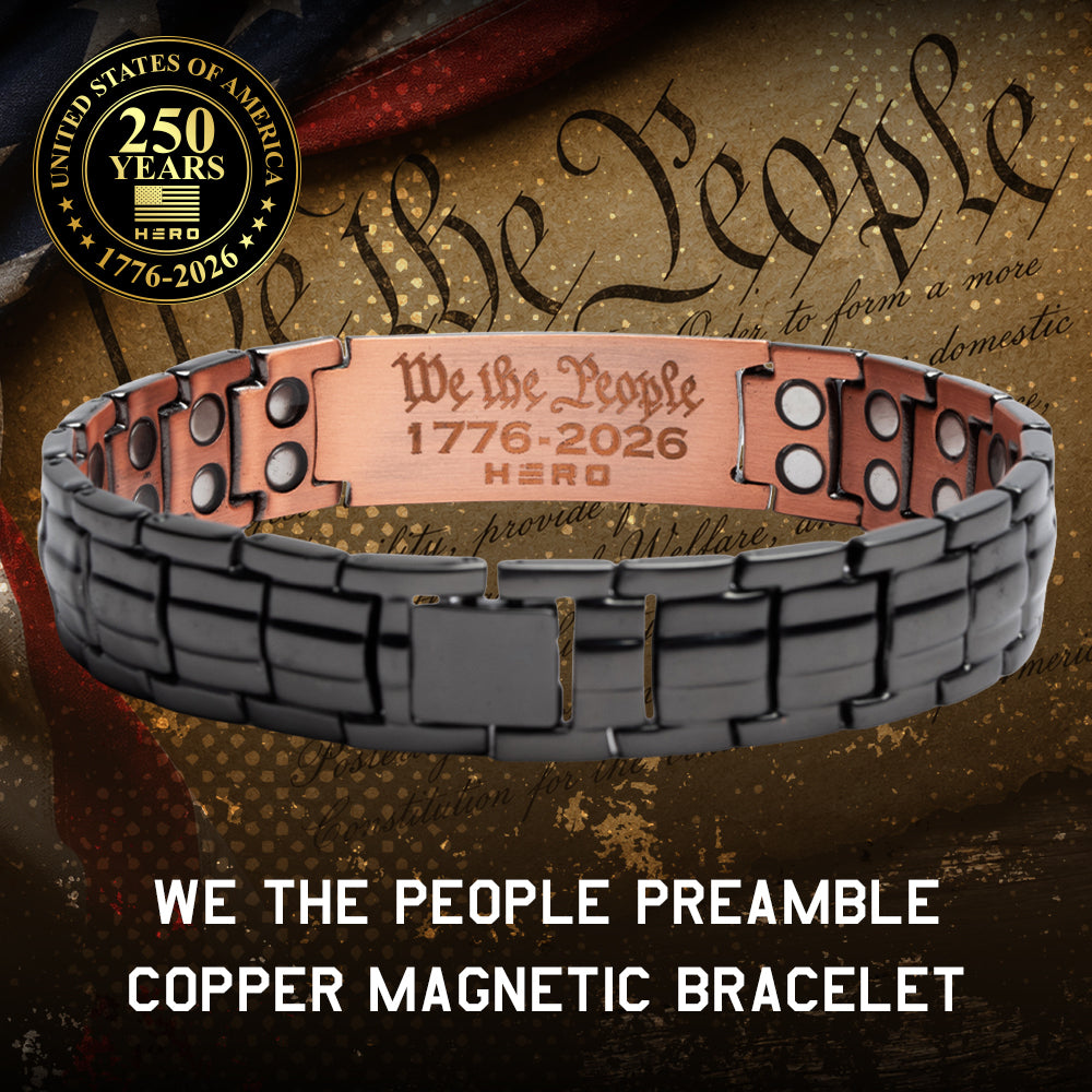 USA 250th Anniversary- WE THE PEOPLE Preamble Copper Magnetic Bracelet