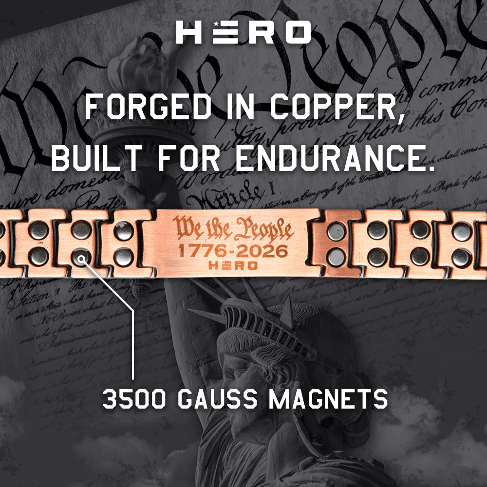 USA 250th Anniversary- WE THE PEOPLE Preamble Copper Magnetic Bracelet -Faire