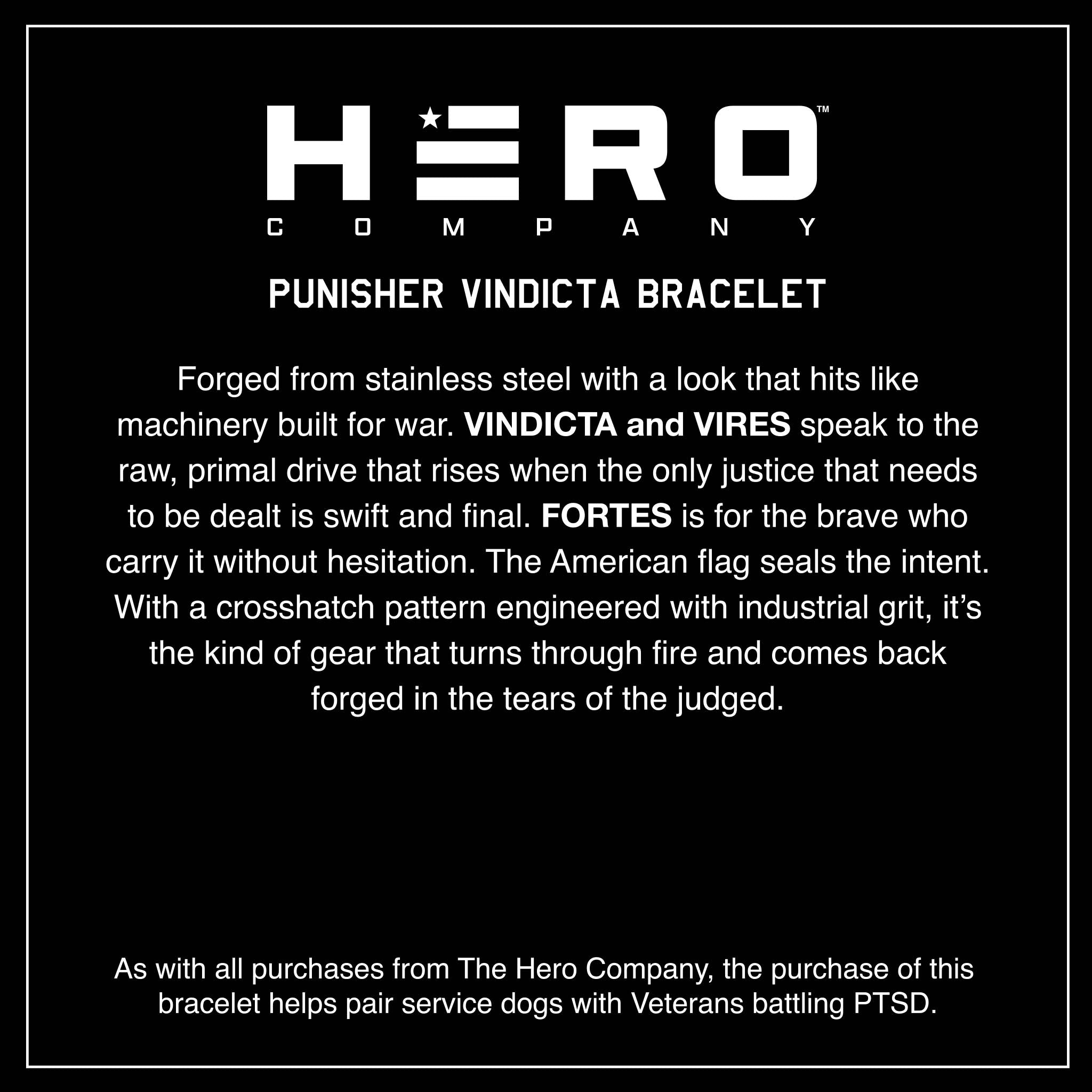 LIMITED EDITION- Vindicta Punisher Bracelet: Helps Pair Veterans With A Service Dog or Shelter Dog