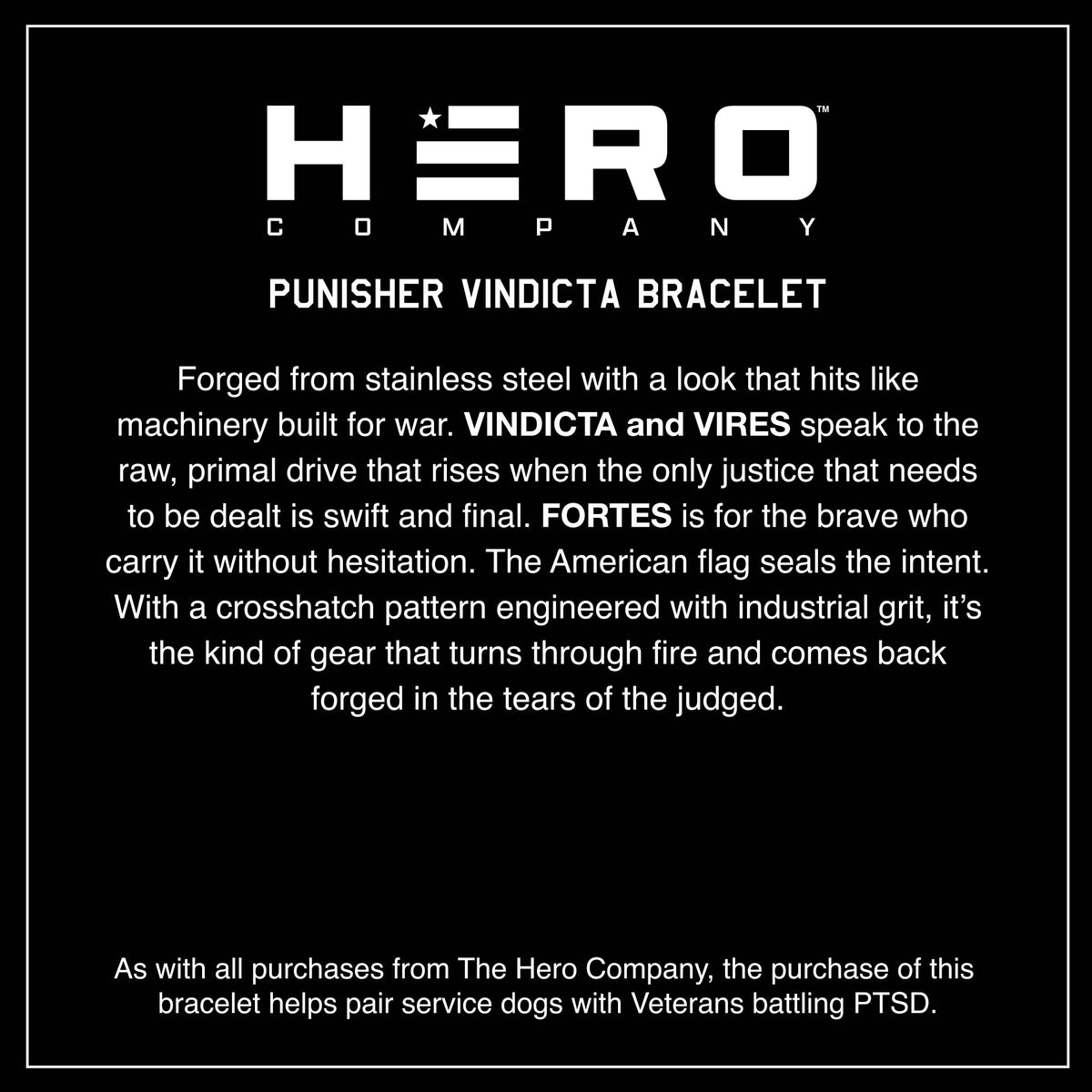 LIMITED EDITION- Vindicta Punisher Bracelet: Helps Pair Veterans With A Service Dog or Shelter Dog