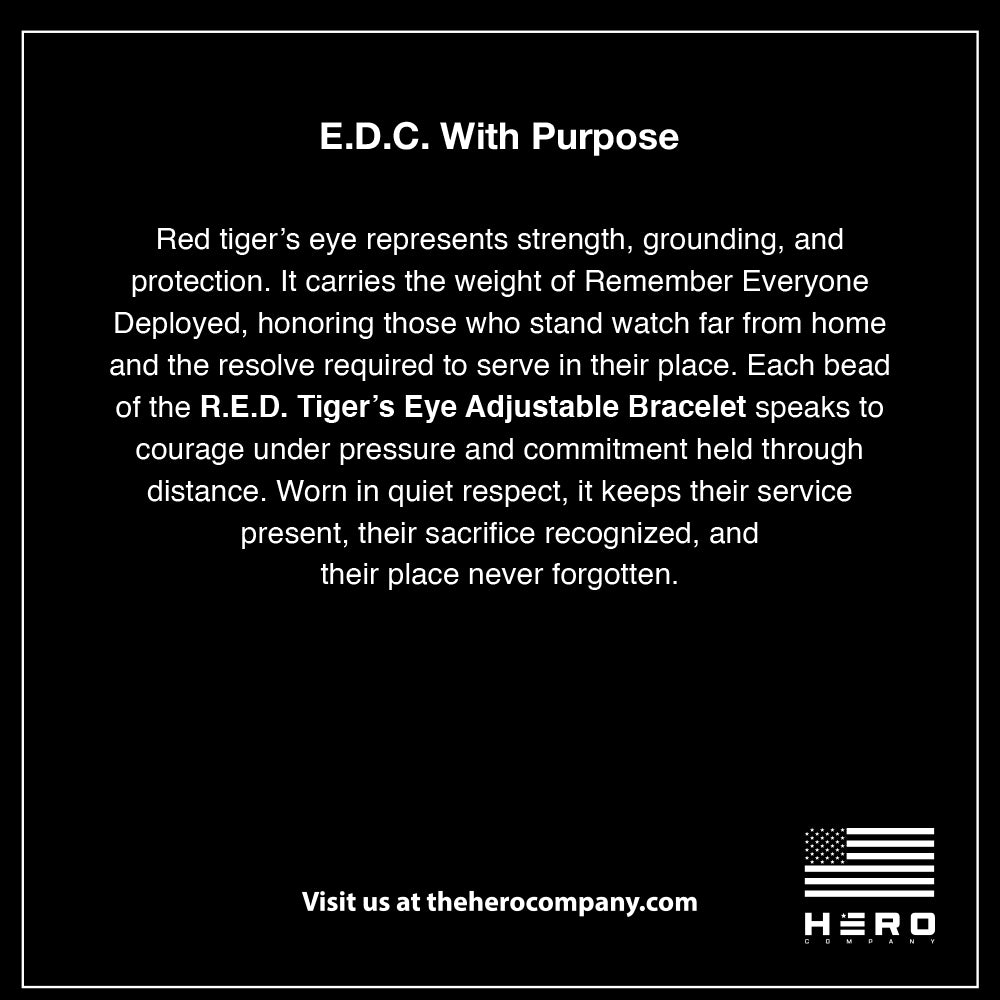 50% OFF - R.E.D. Tiger's Eye &amp; Titanium Magnetic Bead Bracelet With Purchase of Remember Everyone Deployed Until They Come Home Tee