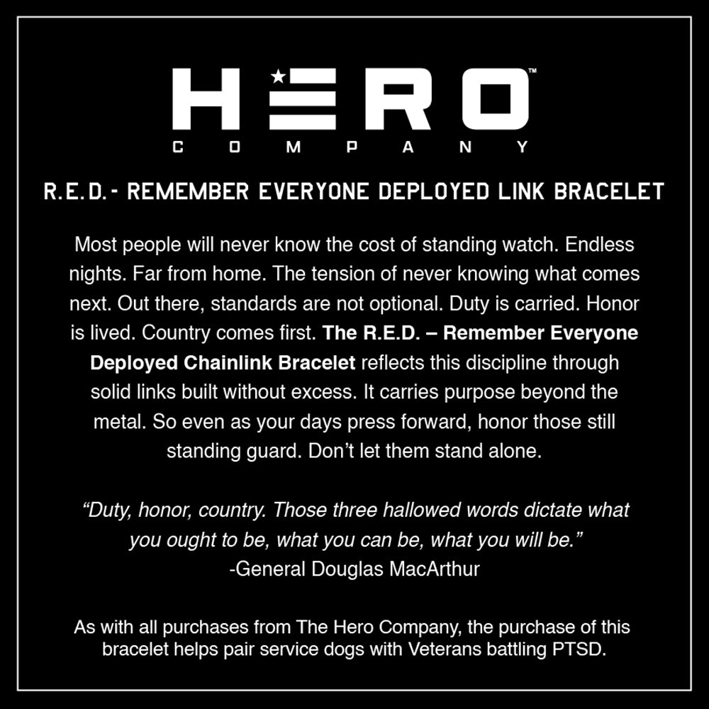 R.E.D. Remember Everyone Deployed Silver Bracelet