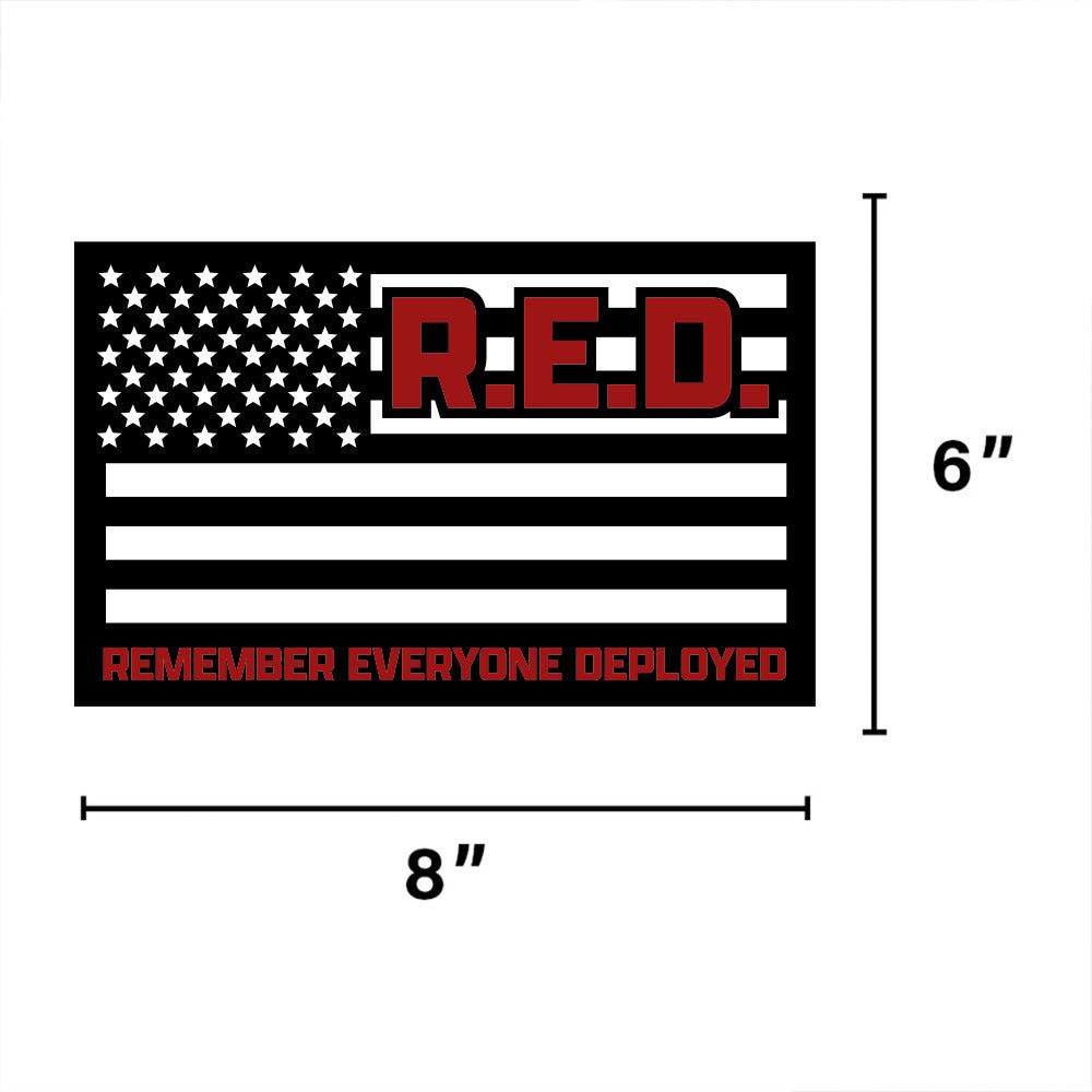 Remember Everyone Deployed Cut Out American Flag Car/ Truck Magnet- Black