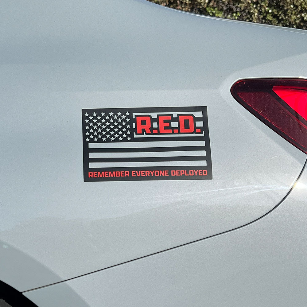 FREE R.E.D. Remember Everyone Deployed Flag Magnet with Purchase of R.E.D. Tee