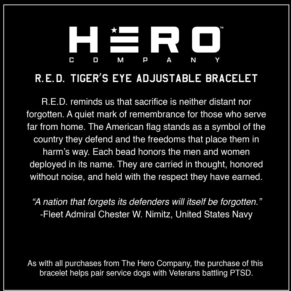 50% OFF - R.E.D. Tiger's Eye &amp; Titanium Magnetic Bead Bracelet With Purchase of Remember Everyone Deployed Until They Come Home Tee