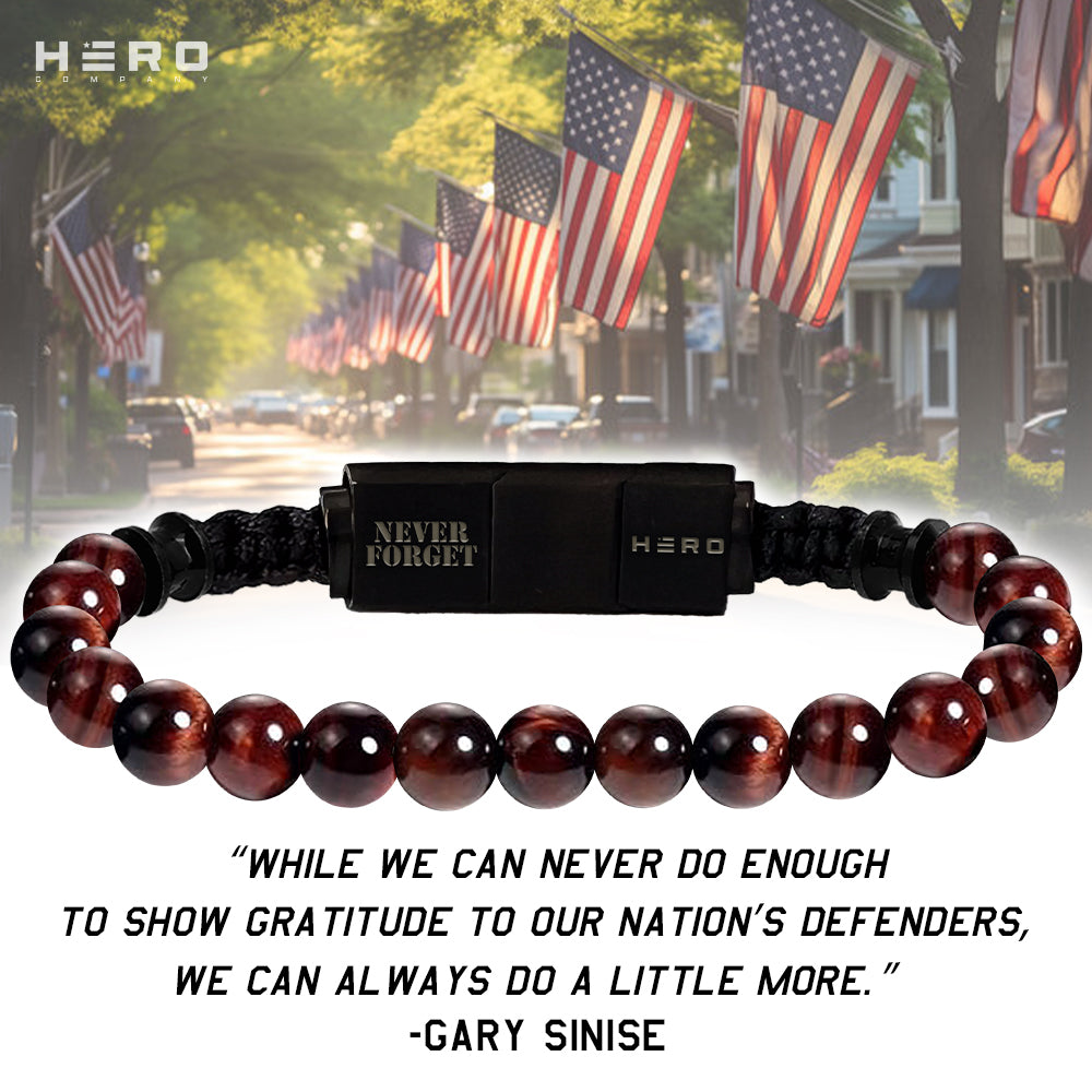 R.E.D. Tiger's Eye Never Forget Bracelet: Helps Pair Veterans With A Service Dog Or Shelter Dog