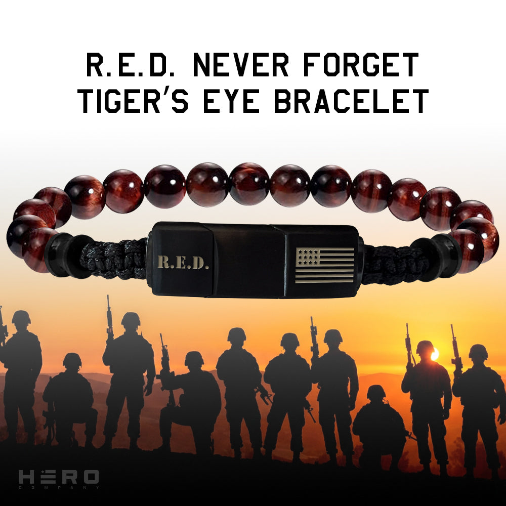 R.E.D. Tiger&#39;s Eye Never Forget Bracelet: Helps Pair Veterans With A Service Dog Or Shelter Dog