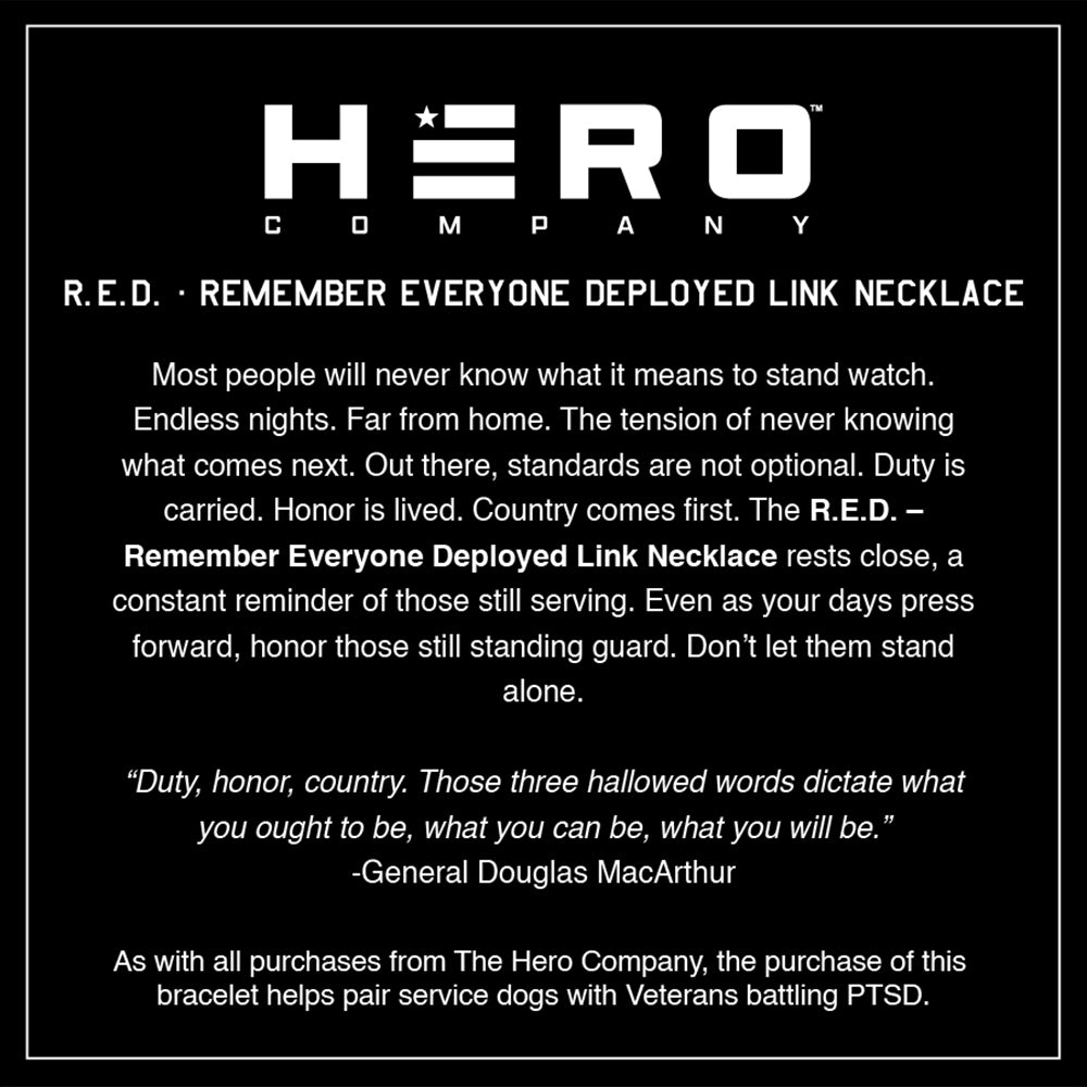 R.E.D. Remember Everyone Deployed Silver Necklace