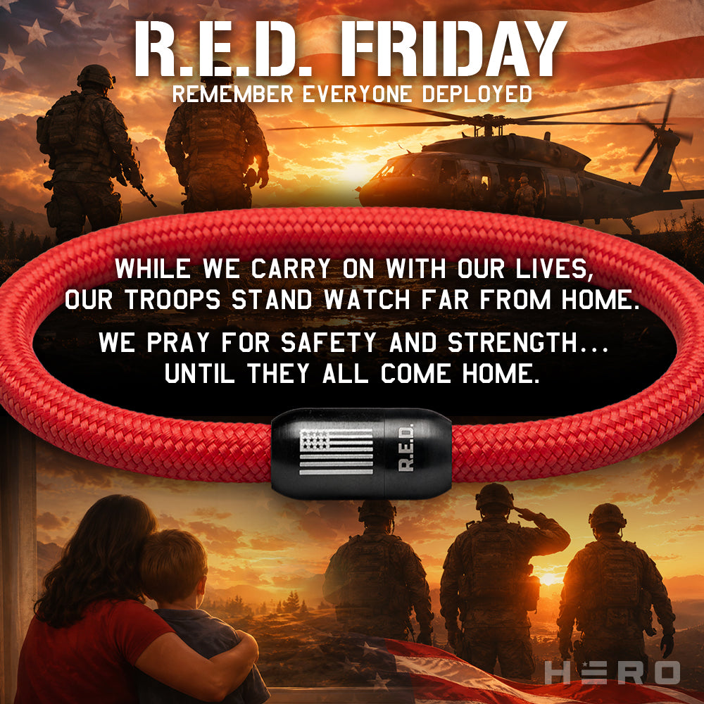 R.E.D Remember Everyone Deployed Paracord Bracelet- Honor Those Who Serve