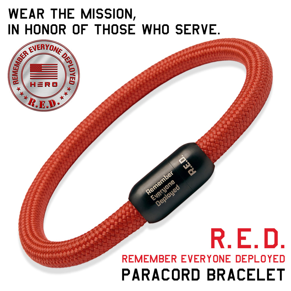 R.E.D Remember Everyone Deployed Paracord Bracelet- Honor Those Who Serve
