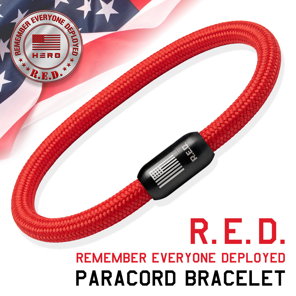 R.E.D Remember Everyone Deployed Paracord Bracelet- Honor Those Who Serve
