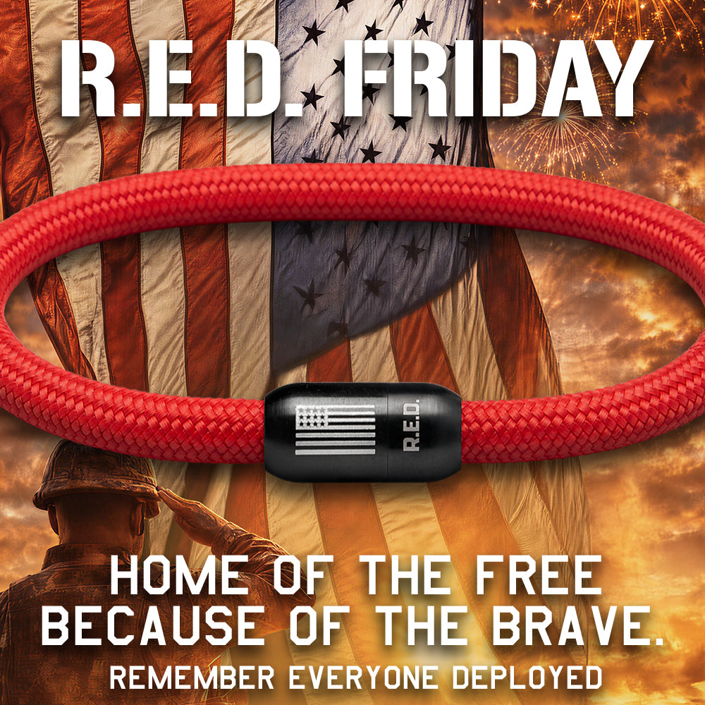 R.E.D Remember Everyone Deployed Paracord Bracelet- Honor Those Who Serve