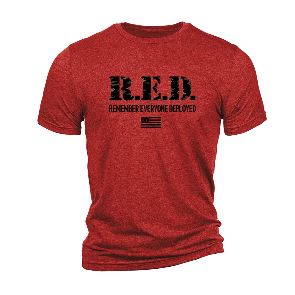 Hero Company Men's R.E.D. Honor the Deployed Red Tee - Helps Pair Veterans With A Service Dog or Shelter Dog